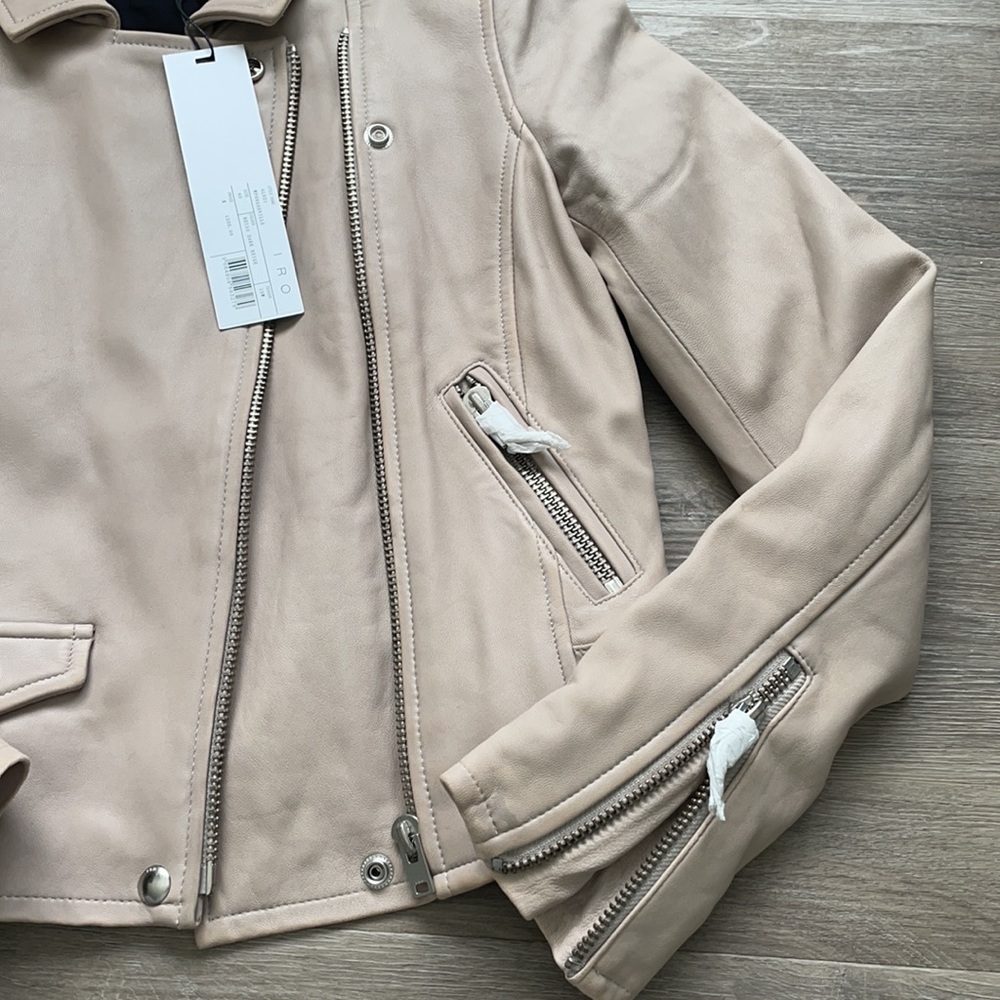 Iro Asheville leather jacket in dark beige - Picture 4 of 8